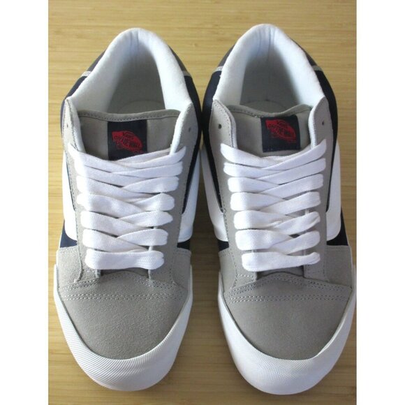 Vans Men's Knu Skool Mid Varsity Grey Drizzle Blue White Skate Shoes size 12 NIB - Picture 4 of 7